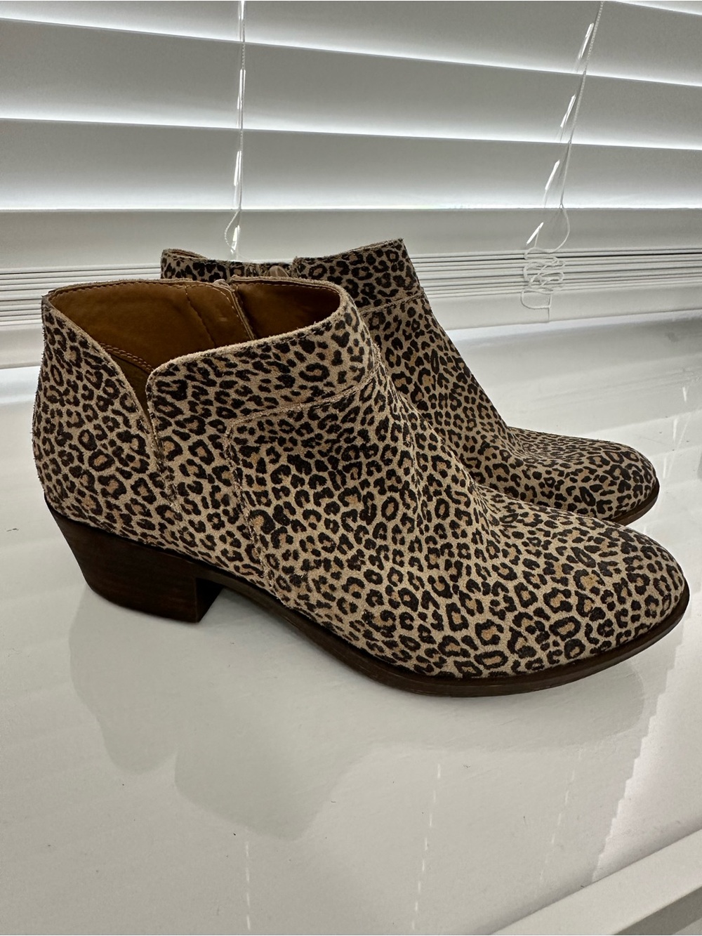 Lucky Brand Leopard Print Ankle Booties - Women's Tan/Black
